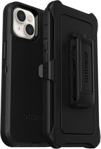 OtterBox Funda para iPhone 14 y iPhone 13 Defender Series - Negro, resistente y duradera, con protección de puerto, incluye soporte de clip para funda