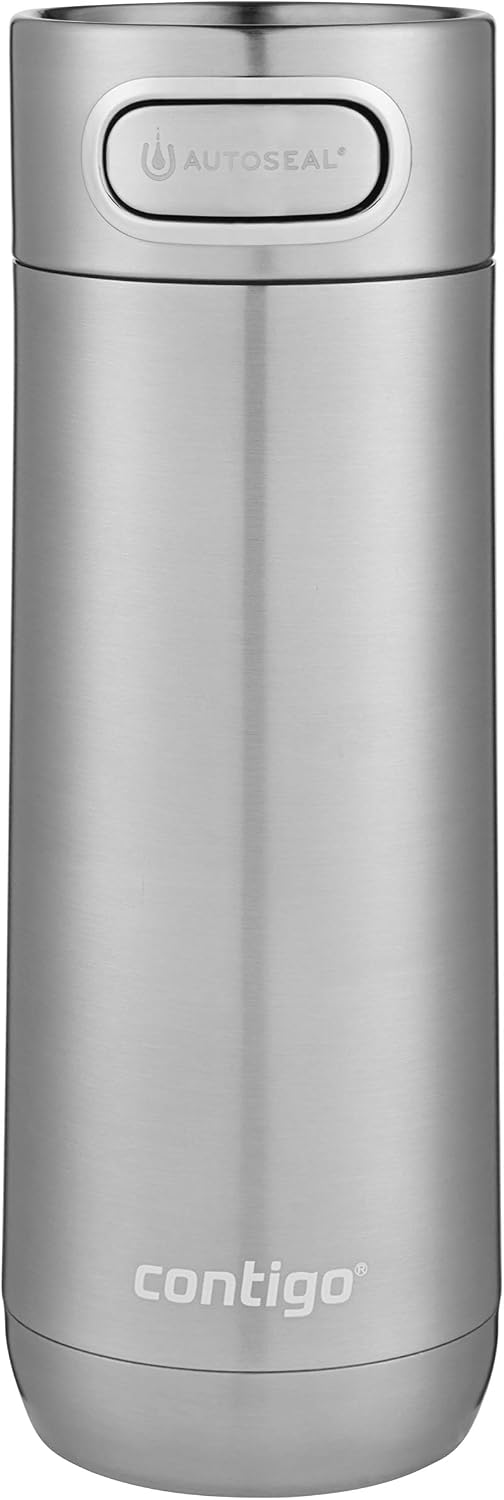 Contigo 2063413 - Botella térmica de lujo con aislamiento de doble pared, de acero inoxidable, cierre Thermalock, antigoteo, ideal para café