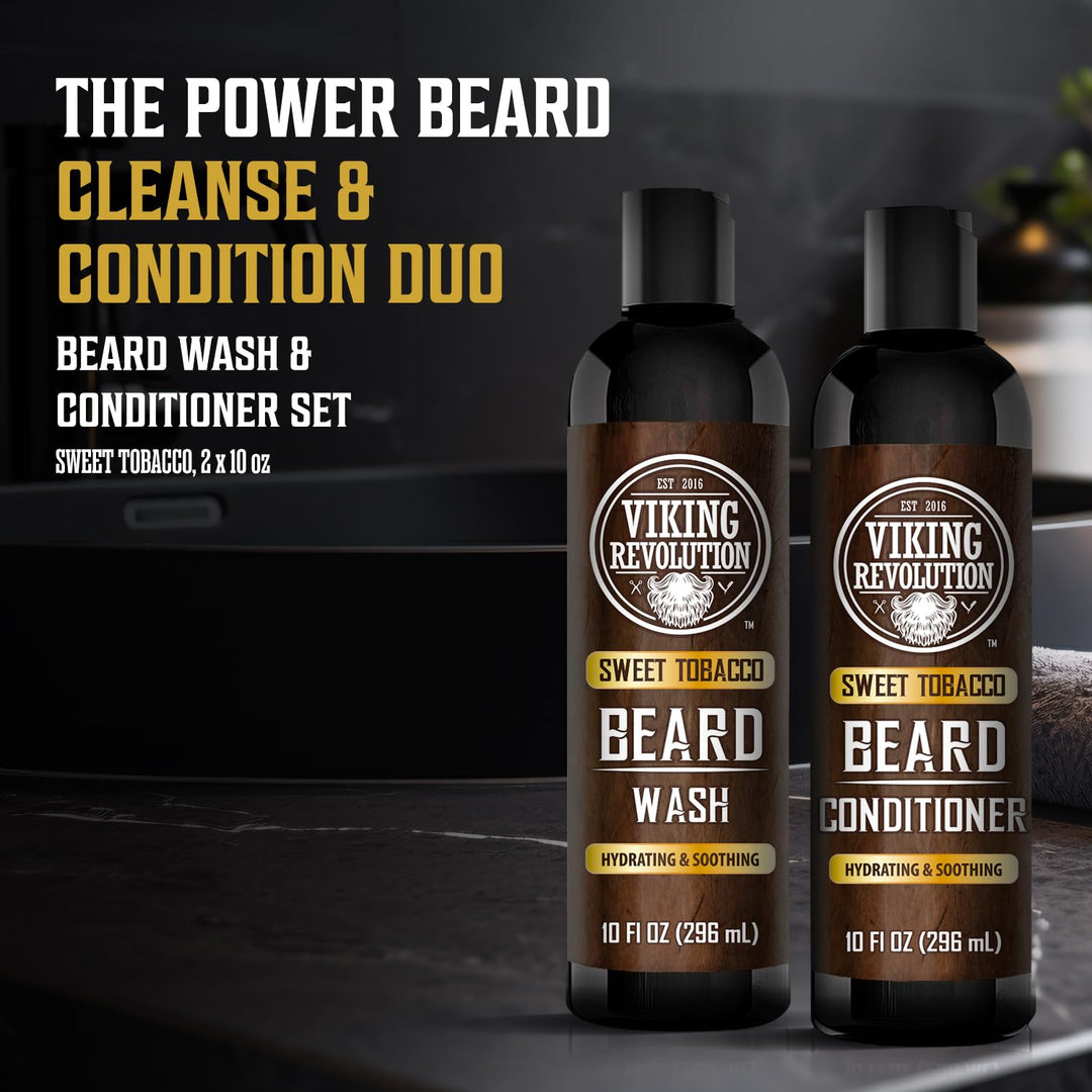 Viking Revolution Set de lavado y acondicionador para barba - Tabac...