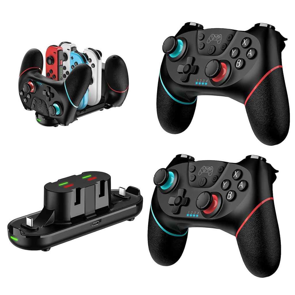VidPPluing Paquete de 2 Controladores para Switch con Base de Carga para Switch/Lite/OLED