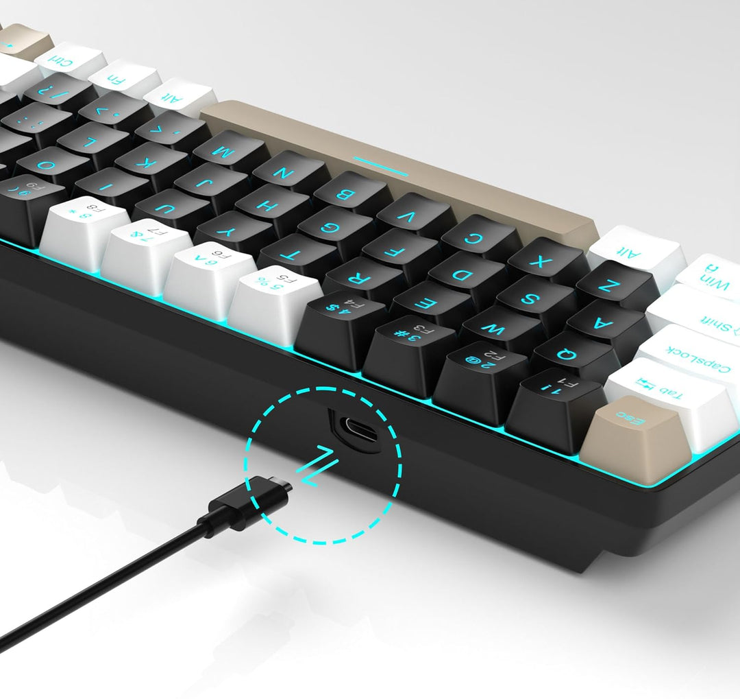 MageGee Teclado mecánico portátil 60% para juegos, MK-Box con retro...