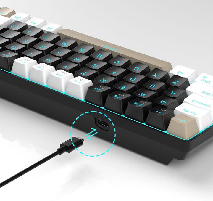 MageGee Teclado mecánico portátil 60% para juegos, MK-Box con retro...