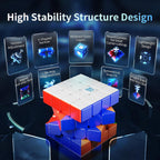 Moyu Aosu V7 4x4 - Cubo magnético sin adhesivo con revestimiento UV, cubo Moyu Cube 4 por 4, edición insignia, 96 imanes, diseño antiadherente, elástico ajustable, cubo magnético (revestimiento UV)
