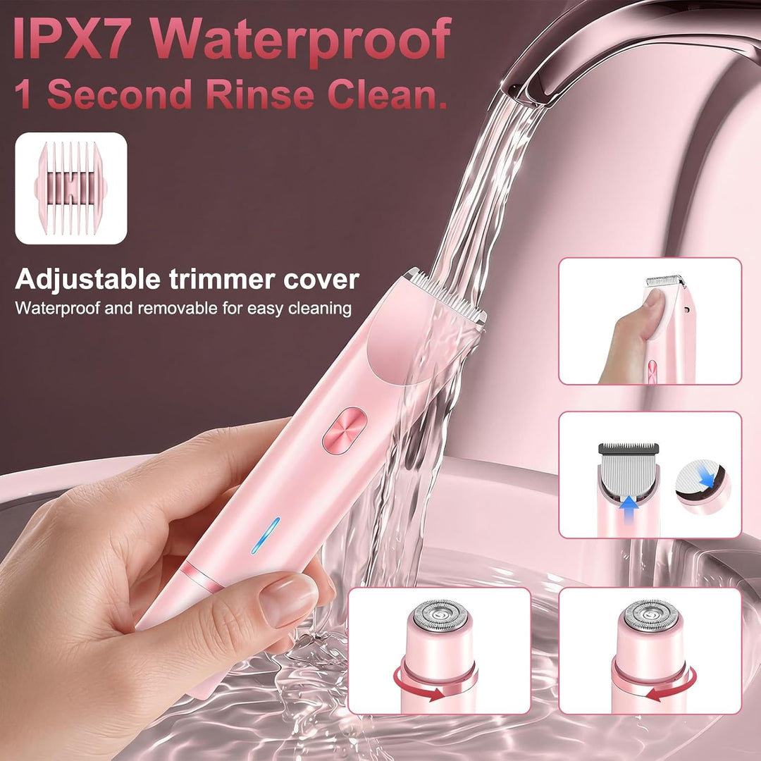 Debark Recortadora de bikini 2 en 1 para mujer, maquinilla de afeit...