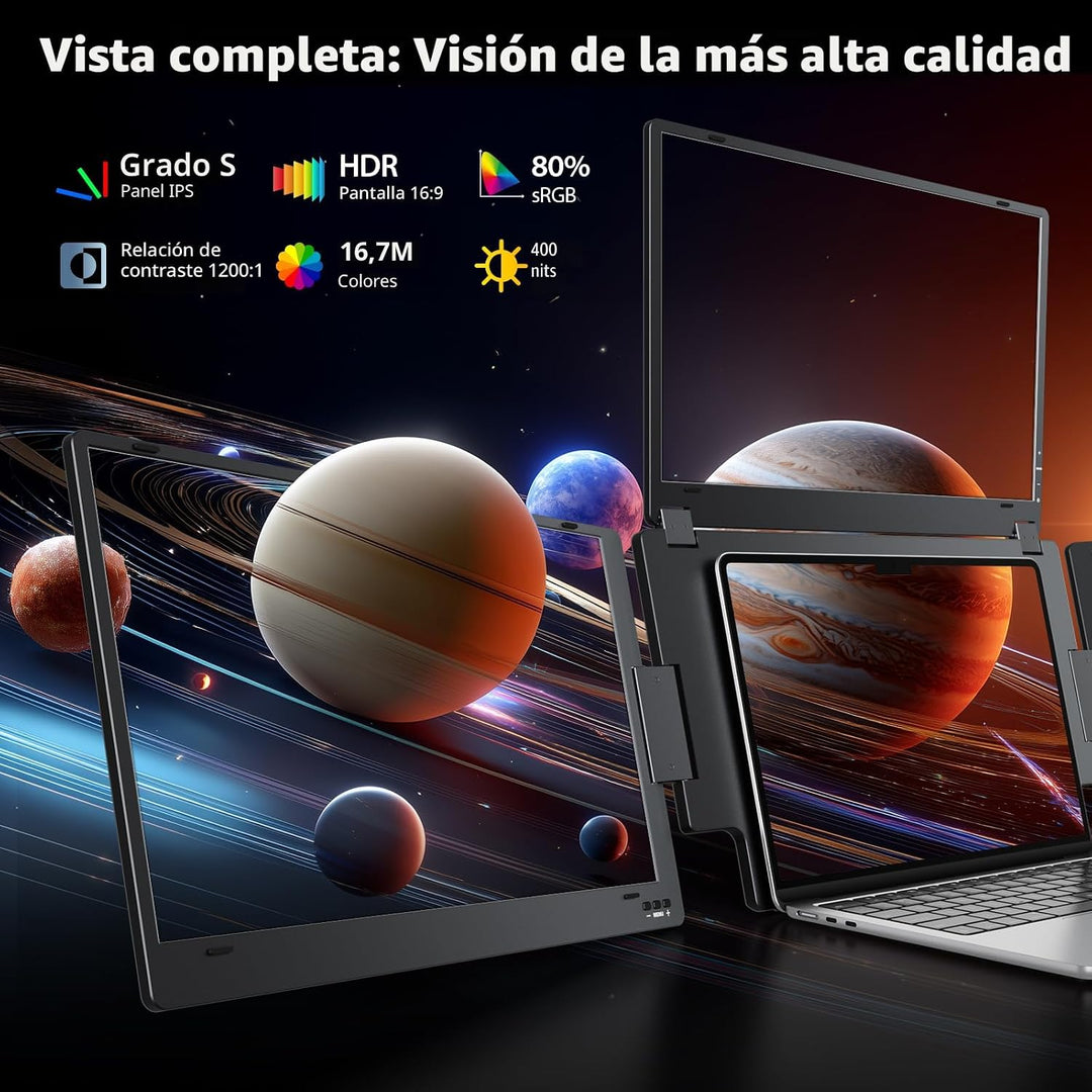 KYY - Extensor de monitor para portátil de triple pantalla de 15,6...
