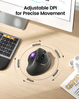 ProtoArc Ratón Trackball Inalámbrico, EM01 NL Ergonómico Bluetooth...