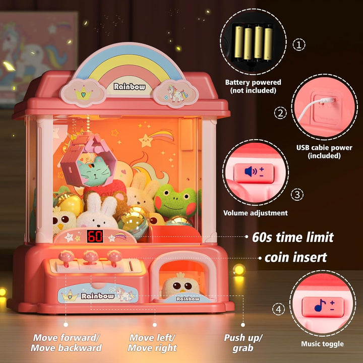DOLIVE Máquina de Garra para Niños, Juguetes de Unicornios para Niñ...