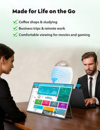 ZSCMALLS Monitor portátil inalámbrico de 23.8 pulgadas con batería incorporada, pantalla IPS FHD de 1080P, pantalla AirPlay y Miracast, no necesita aplicación, modo Alt USB C DP y HDMI, VESA