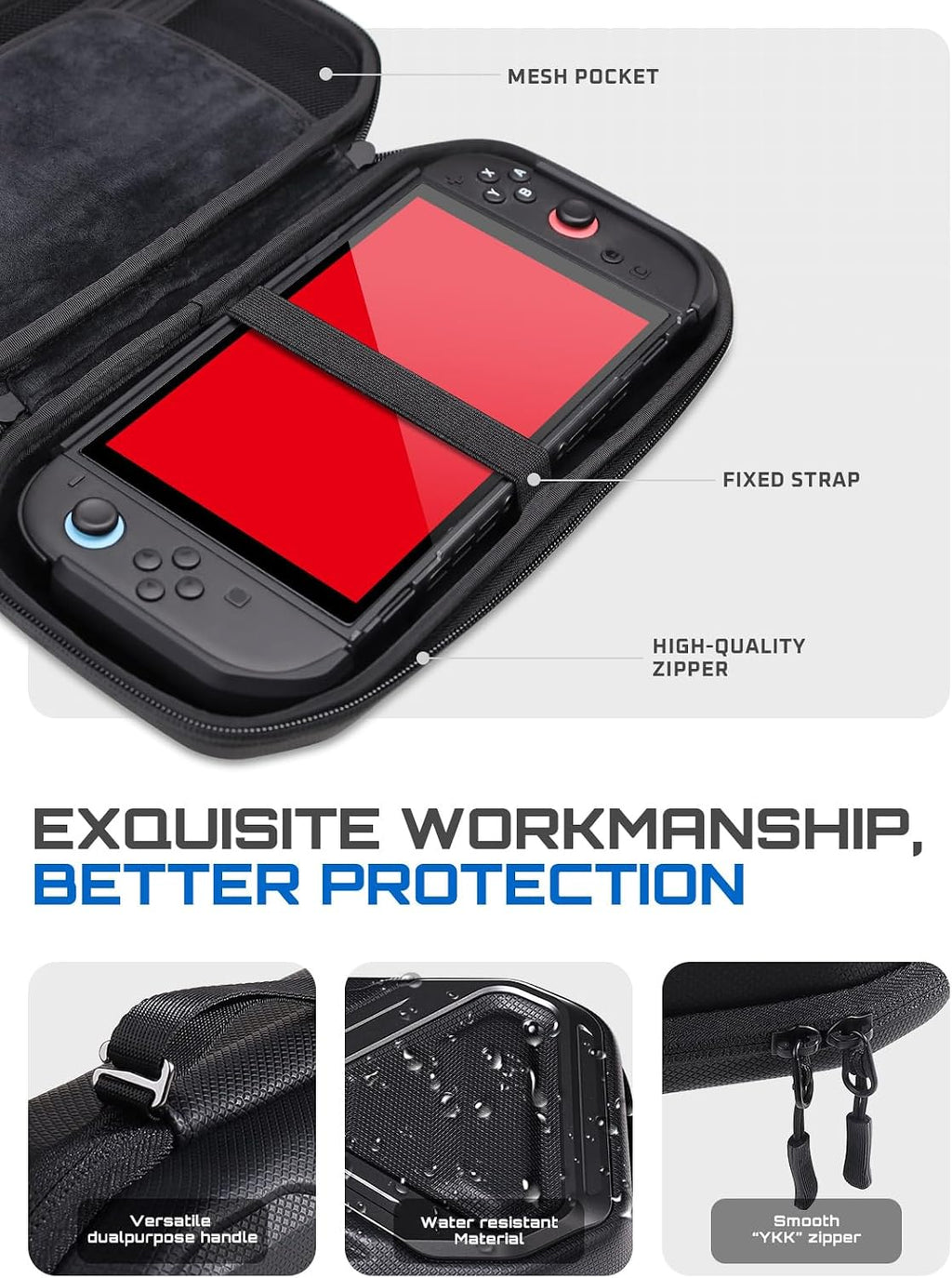 Estuche de transporte SUPCASE Pro Edition para Nintendo Switch 2 2025, Negro