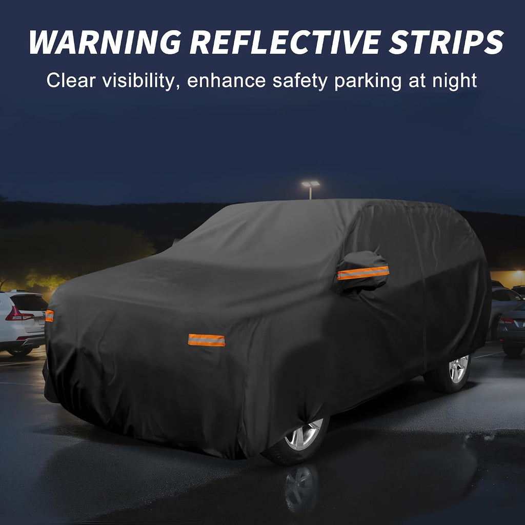 X AUTOHAUX - Funda para coche al aire libre impermeable con protección contra el sol, la lluvia, la nieve y el granizo con cremallera en el lado izquierdo 210D-PU para Ford Expedition