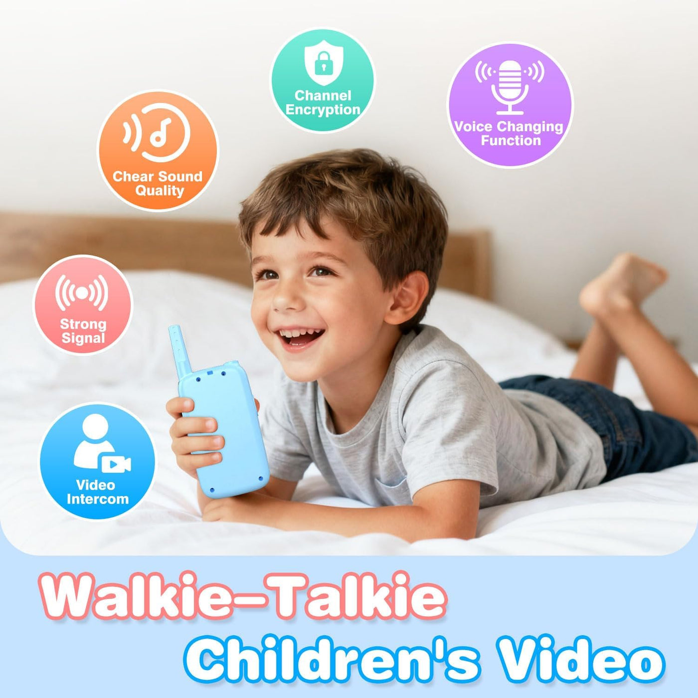 Walkie Talkies de video para niños paquete de 2 Walkies