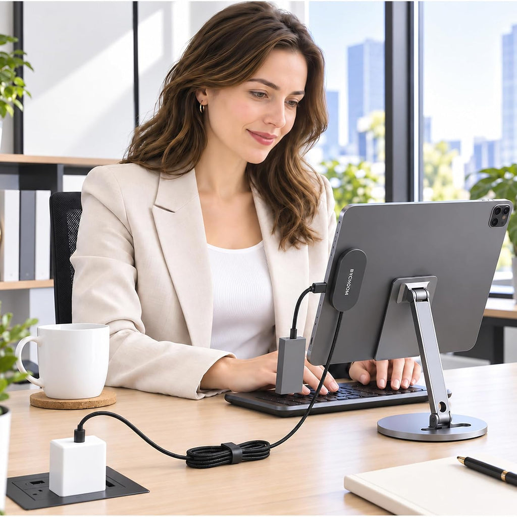 Cargador inalámbrico magnético para iPad Pro de 12.9 pulgadas (3ª/4ª/5ª/6ª) y iPad Air 13 (M3/M2) solamente, cargador de conector inteligente de carga rápida, para iPad