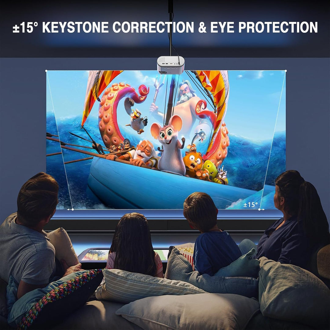 Mini proyector, proyector de video VISSPL FHD 1080P, pequeño proyec...
