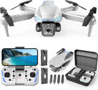 Naseto - Dron plegable HD 1080P con cámara para adultos y niños, cuadricóptero RC con despegue/aterrizaje con una tecla, retención de altitud, vuelo de punto de ruta, giro de 360°, 2 baterías, regalo fácil de volar para niños y niñas