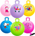 6 bolas de tolva para niños de 3 a 8 años, pelota inflable de 18 pulgadas con asa, juguetes para sentarse en saltar para deportes, escuela, juego activo en equipo, regalos para interiores y exteriores para niñas de 3 a 8 años, con bomba