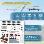 Kit de dron DIY con motor sin escobillas y cámara dual, proyecto de construcción STEM con flujo óptico flotante, giros de 360°, controles de un solo clic para que los principiantes aprendan ingeniería