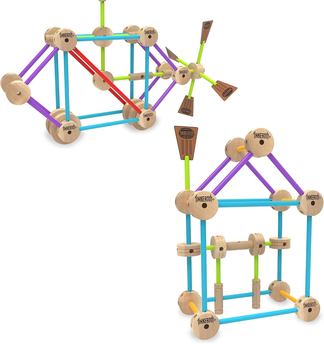 Tinkertoy - Juego de construcción retro de lata - 85 piezas