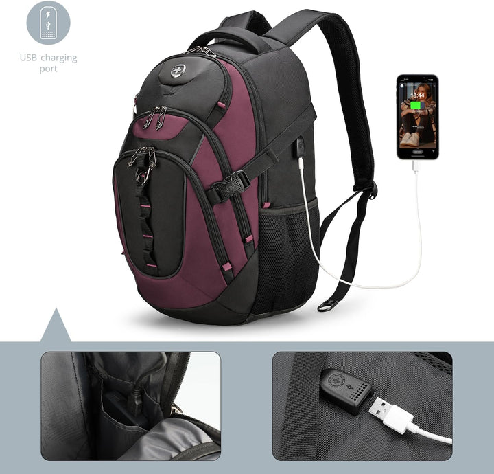 swissdigital Mochila para portátil de viaje de negocios, para hombr...
