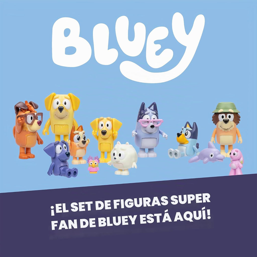 Bluey Super Fan - Juego de figuras de 12 personajes
