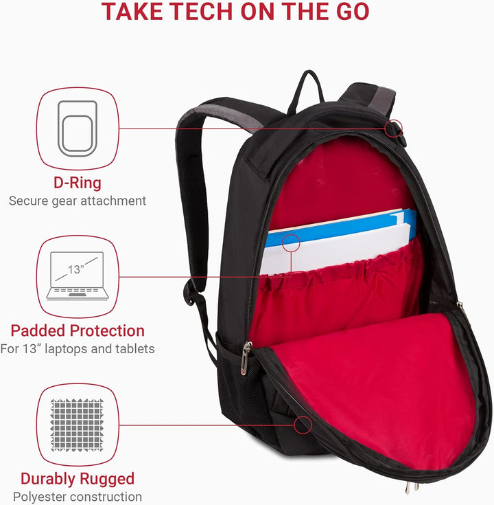 SwissGear 1186 Travel Gear - Mochila elástica ligera, Negro\/Gris,...