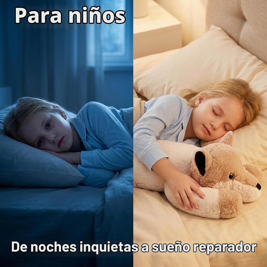 Niuniu Daddy Peluche con peso de lobo, almohada de felpa para niños y