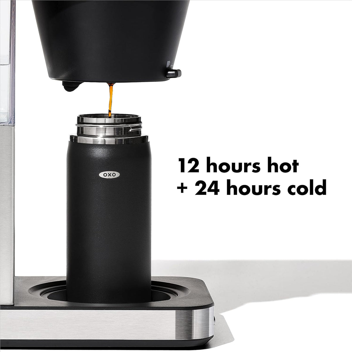 OXO Good Grips Taza de café de viaje de 16 oz con tapa SimplyClean™ a prueba de fugas - Onyx