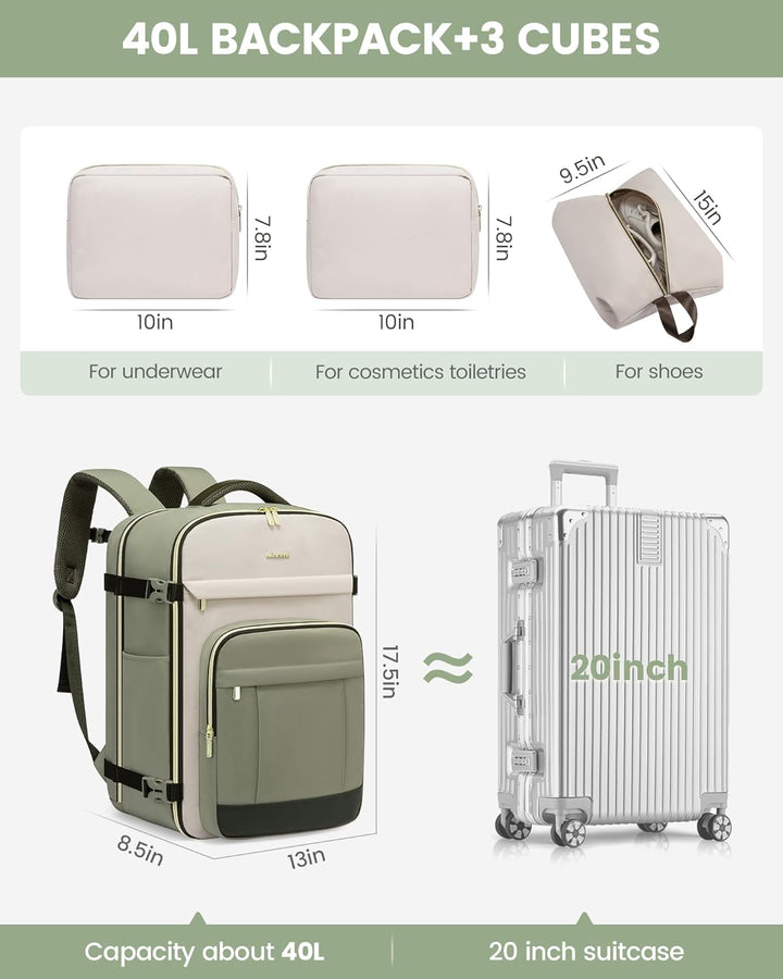LOVEVOOK Mochila de viaje para mujeres y hombres, mochila de mano y...