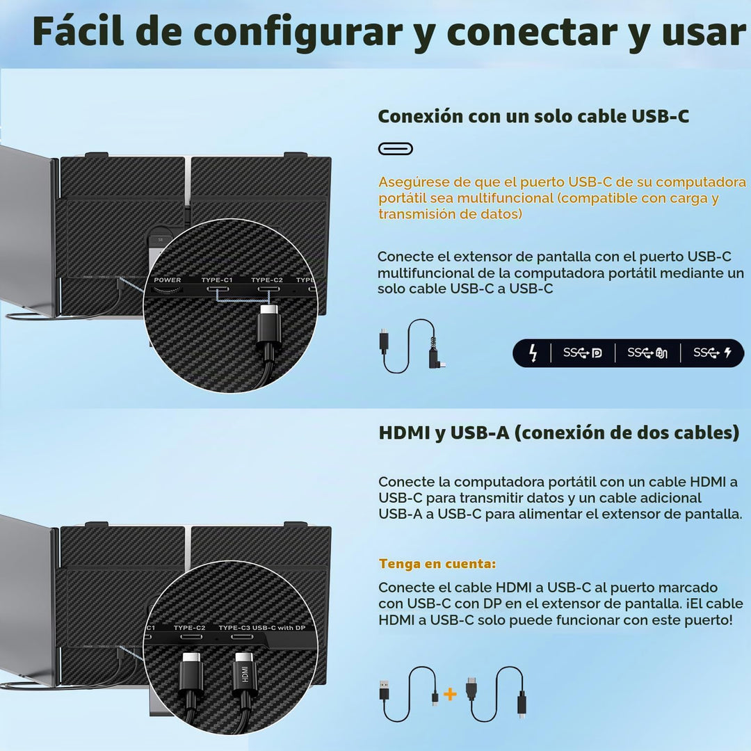 KEFEYA Extensor de pantalla para laptop, monitor portátil FHD 1080P...
