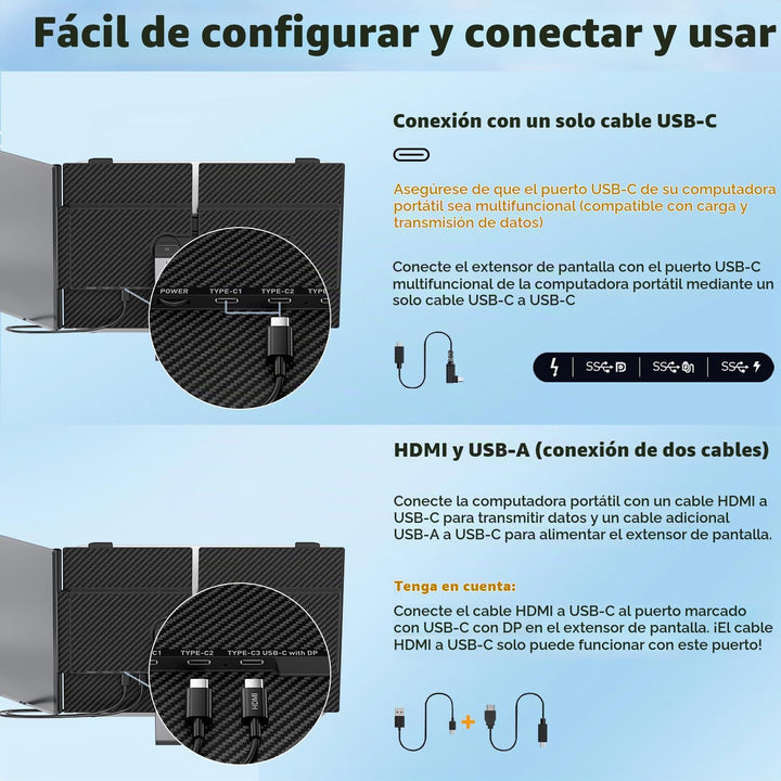 KEFEYA Extensor de pantalla para laptop, monitor portátil FHD 1080P...