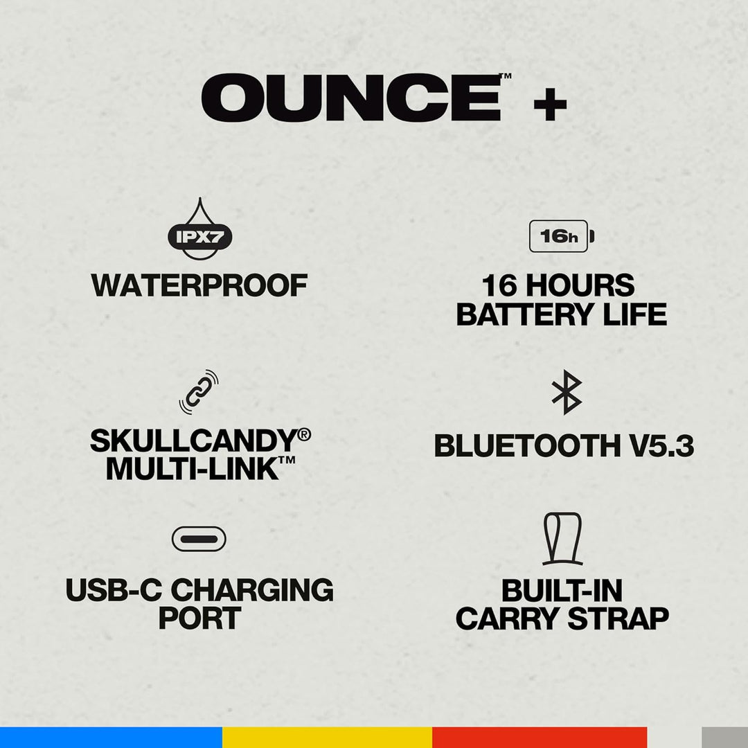 Skullcandy Ounce+ Altavoz Bluetooth Inalámbrico - Altavoz Mini Port...