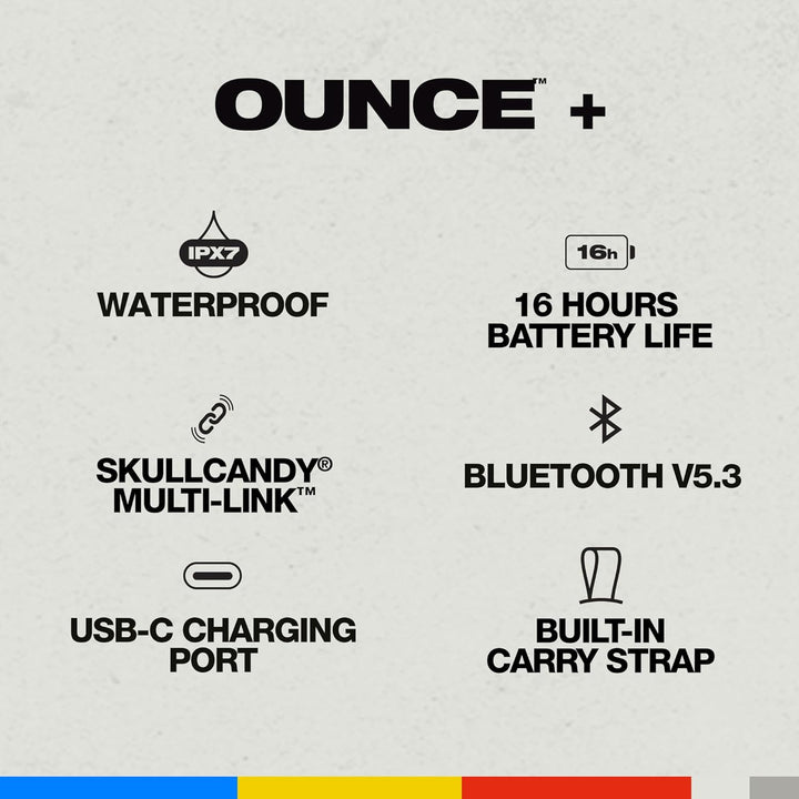 Skullcandy Ounce+ - Altavoz Bluetooth inalámbrico - IPX7 Mini altav...