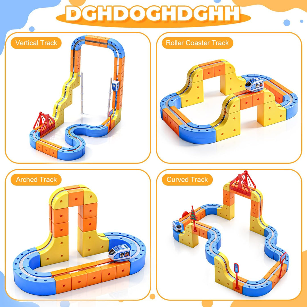 WUPIOS Juego de tren eléctrico para niños de 3 4 5 6 7 8 8