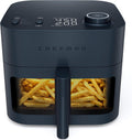 Chefman Crispinator - Freidora de aire 6 en 1 con capacidad de 8 cuartos de galón, temperatura máxima de 450 °F con tecnología TurboFry Pro para resultados rápidos y uniformes, ventana de visión