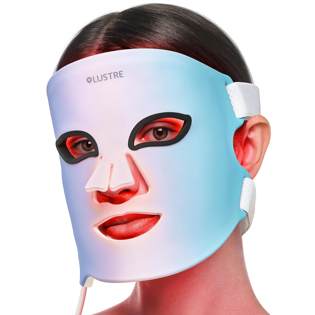 LUSTRE - Máscara facial LED para terapia de luz, máscara de luz roj...