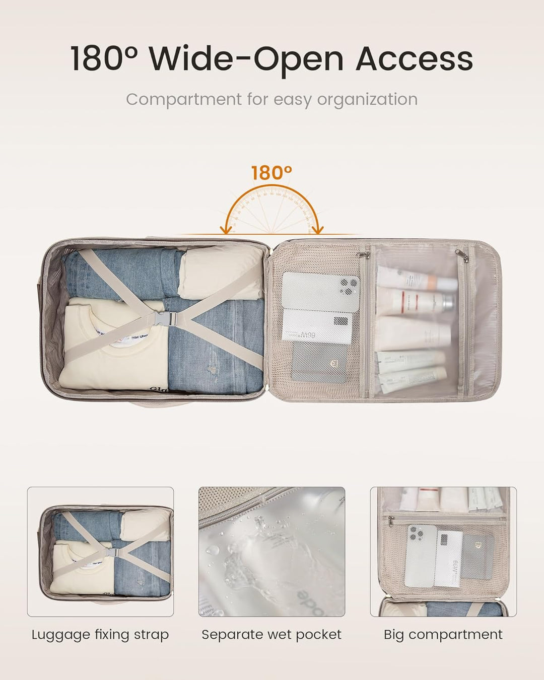 LOVEVOOK Mochila de viaje de 50 litros para mujeres y hombres, equi...