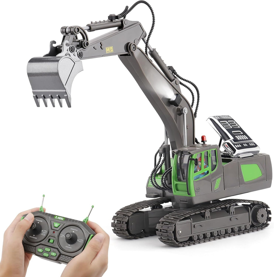PREPOP Excavadora de juguete a control remoto para niños de 6 a 12...