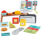 Fisher-Price Juguetes de aprendizaje para niños pequeños Laugh & Learn Contar y Comprar Caja registradora de tienda de juego con 20 piezas para juego de simulación para niños de 2+ años
