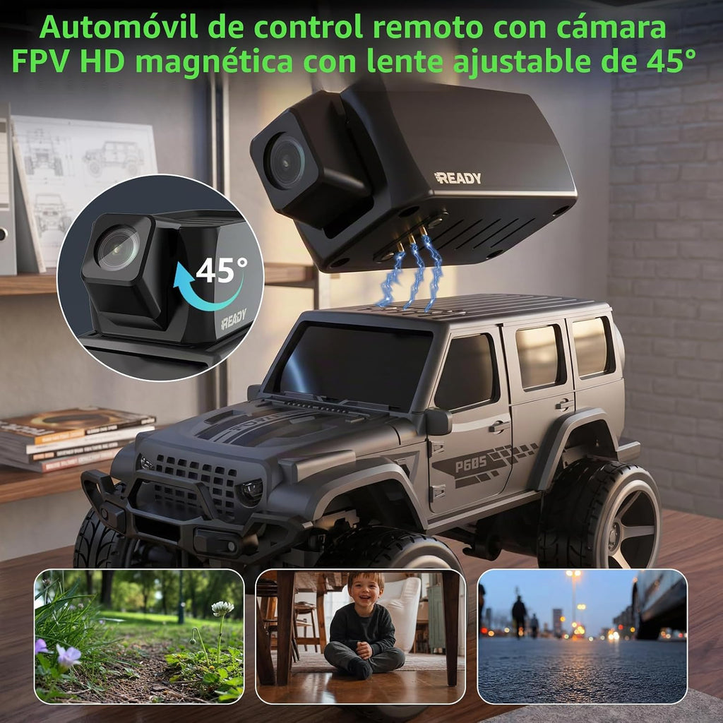 1/64 RC Mini Coche Camión FPV con Cámara y Pantalla LCD para Niños, Adultos y Regalo