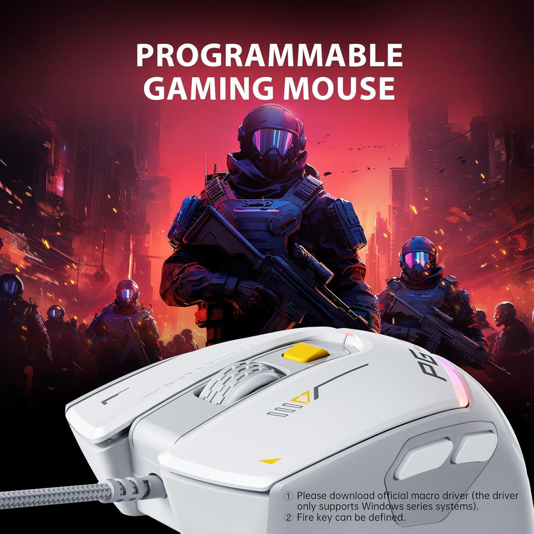 INPHIC PG1 - Mouse ergonómico para juegos de computadora, 12800 DPI...