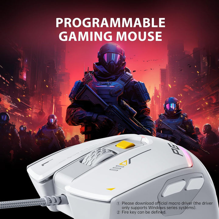 INPHIC PG1 - Mouse ergonómico para juegos de computadora, 12800 DPI...