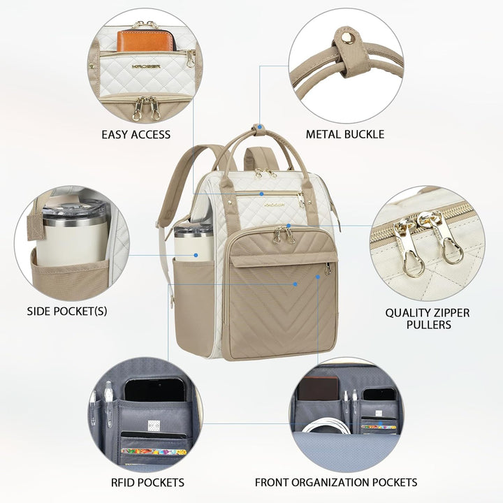 KROSER Mochila para laptop de 17 pulgadas, elegante mochila repelen...