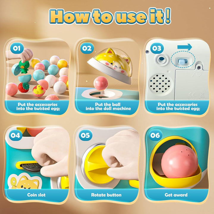 Skirfy Máquina expendedora Juguetes para niños, 10 huevos vacíos, m...
