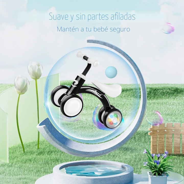 Bicicleta de equilibrio para bebés con iluminación colorida, juguet...