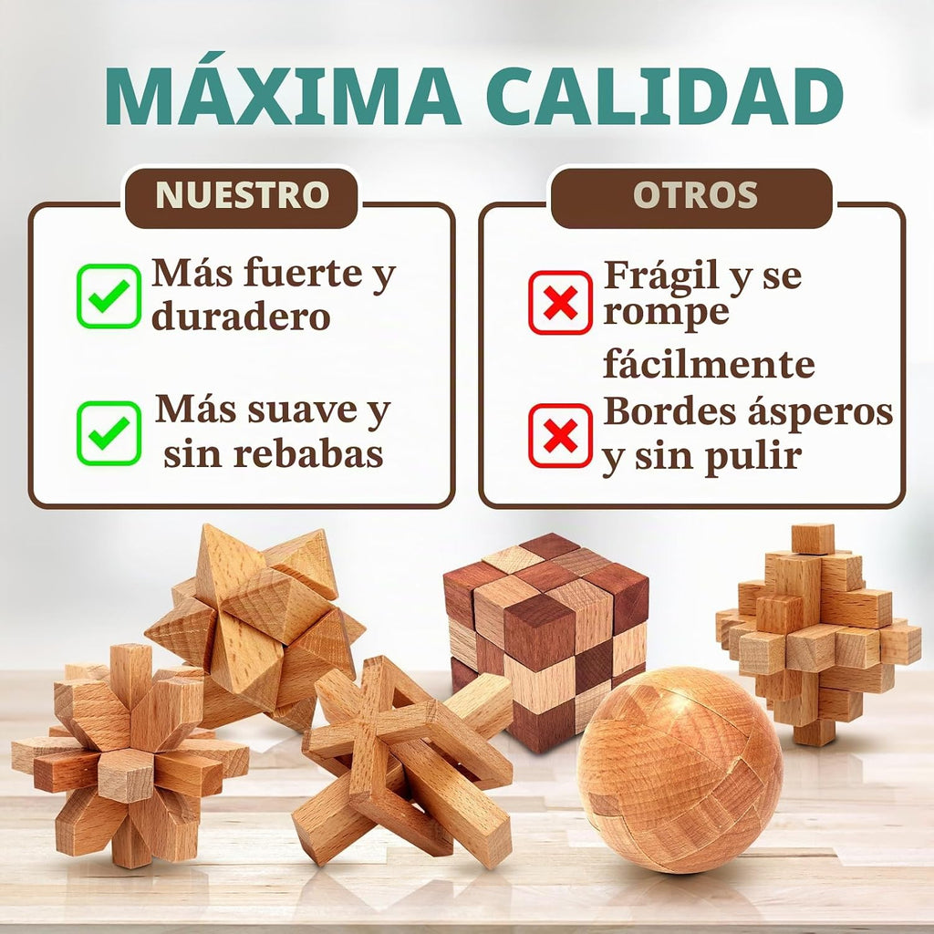 Rompecabezas de metal de madera, regalos de Pascua para niños y adolescentes, rompecabezas de cerebro desenredado de eslabones de hierro, juego de entrelazado, anillo chino, juguete mágico para recuerdos de fiesta, niños y adultos, desafío paquete de 32