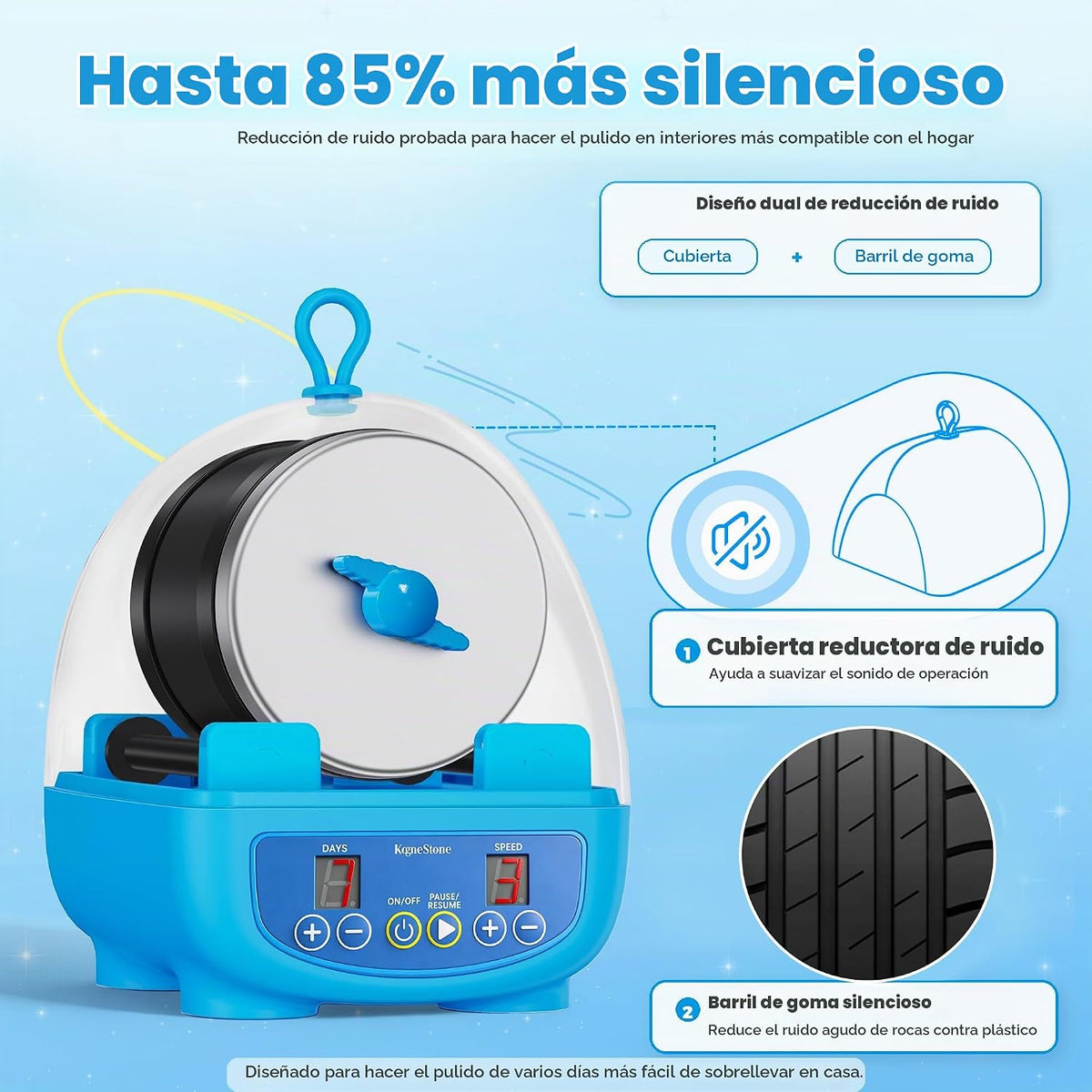 KomeStone Kit de vaso K5 Rock para niños y principiantes, pulidora de rocas