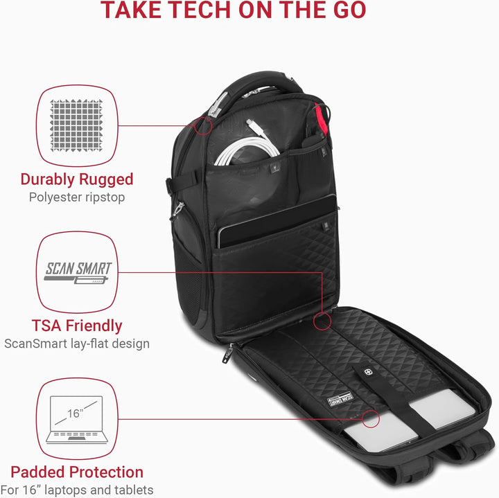 SwissGear 5358 USB ScanSmart - Mochila para portátil de 16", Gr...