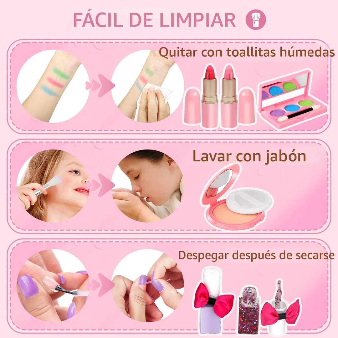 For Ideahome Juguetes de maquillaje lavables para niñas, juego de m...