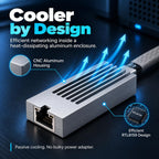Adaptador USB C a Ethernet de 10 Gb, bajo calor y silencioso, widspii