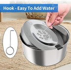 Tazón de agua para perros de gran capacidad de 3L/101oz en acero inoxidable, sin derrames, comedero para perros con dispensador de agua para beber lento