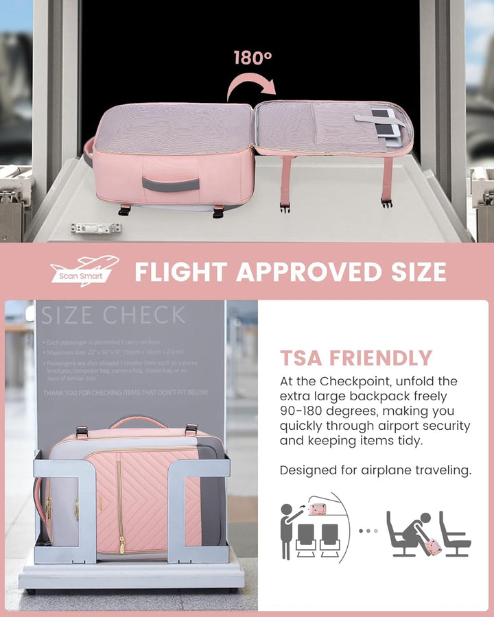 LOVEVOOK Mochila de viaje grande, mochila de mano para aviones, Moda